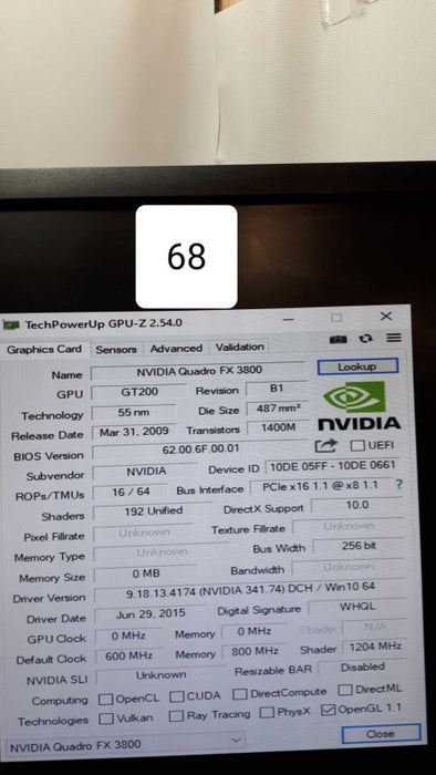 NVIDIA Quadro FX 3800 PCI Express Graphics Card  &