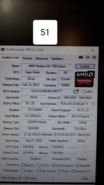 Asus AMD Radeon HD 7750 PCI Express Graphics Card  &