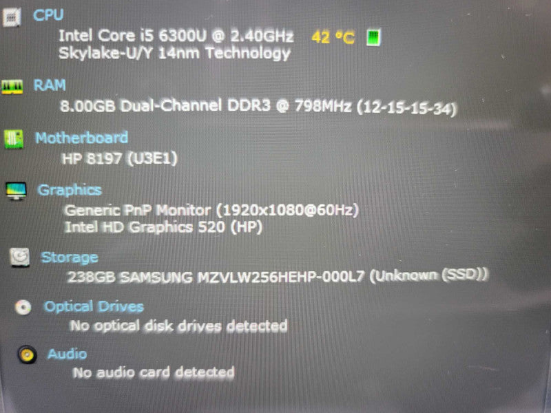 HP Spectre Pro x360 Gen 2  i5-6300U, 8GB DDR3, 256GB M.2