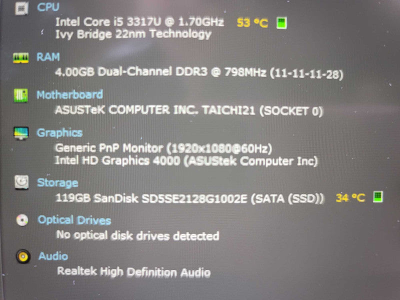 Asus TaiChi 21 i5-3317U, 4GB DDR3, 128GB SSD, w/ Sleeve + Accessories