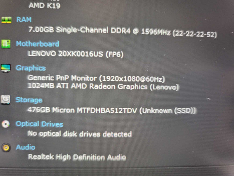 Lenovo ThinkPad T14 Ryzen 5 Pro 5650, 8GB DDR4, ATI AMD Radeon Graphics, 512G