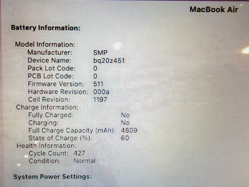 Apple Macbook Air 2015 11\\" Core i7-5650U @ 2.2GHz 8GB DDR3 500GB SSD (