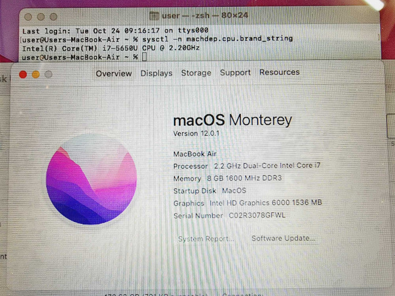 Apple Macbook Air 2015 11\\" Core i7-5650U @ 2.2GHz 8GB DDR3 500GB SSD (