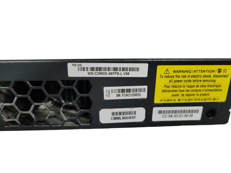 Cisco Catalyst 2960-X Series WS-C2960X-48FPS-L PoE+ Network Switch fact reset !