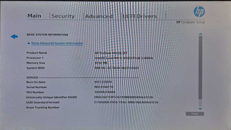 HP ProDesk 400 G6 SFF i5-9500 @ 3.00GHz 8GB DDR4 512GB M.2  *READ* )