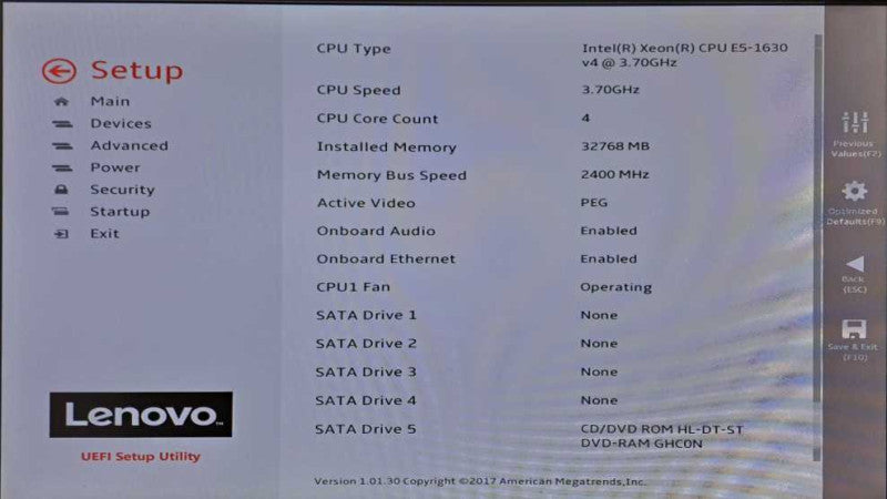 Lenovo ThinkStation P510 Xeon E5-1630 v4 @ 3.70GHz 32GB DDR4 W2100 GPU )
