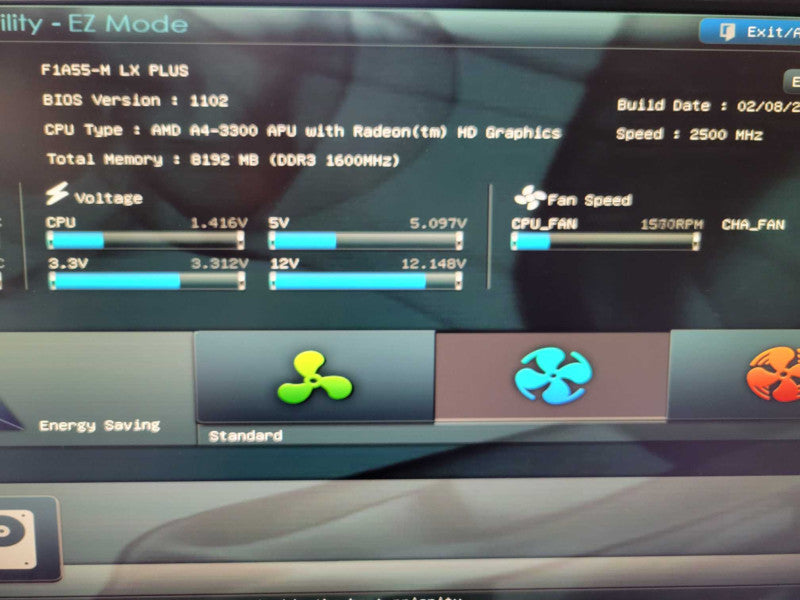 AMD A4-3300 @ 2.5Ghz | ASUS F1A55-M LX PLUS | 8GB RAM | 2TB HDD %