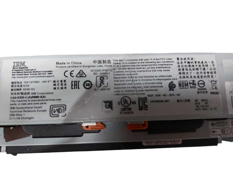 IBM 2078-24F Storwize V5030 SFF EXPANSION 2U - 2x PSU - 2x controller #