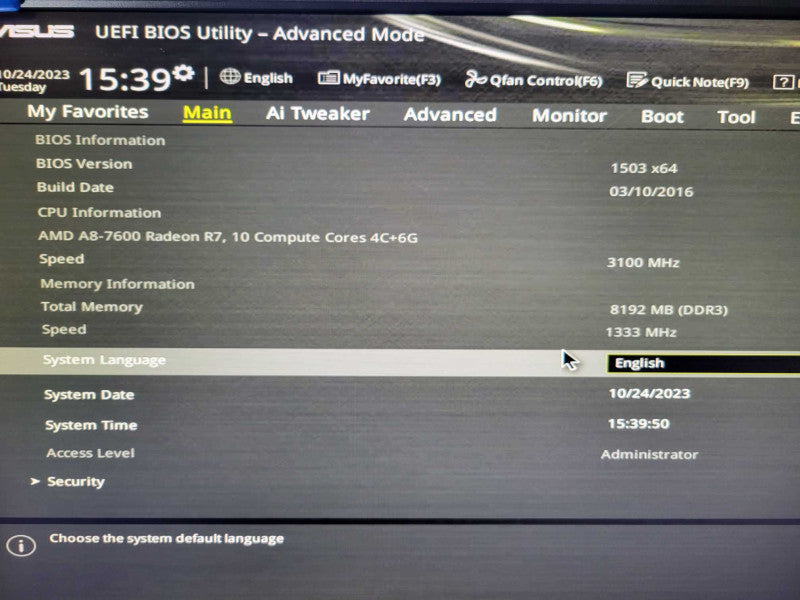 AMD A8-7600 @ 3.1Ghz | ASUS A68HM-K | 8GB RAM %