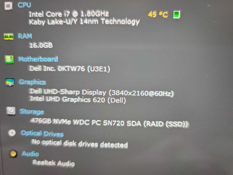 Dell 13 9380 i7-8565U, 16GB DDR3, 512GB m.2 4K Touch * READ