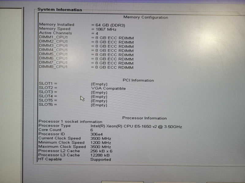 Dell Precision T3610Xeon E5-1650 v2 @ 3.70GHz 64GB Ram Quadro K4200 No HDD\\'s !