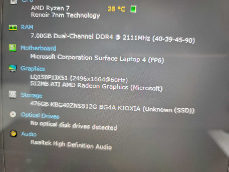 Microsoft Surface Laptop 4 AMD Ryzen 7, 8GB DDR4, 512 AMD ATI Radeon, 512GB