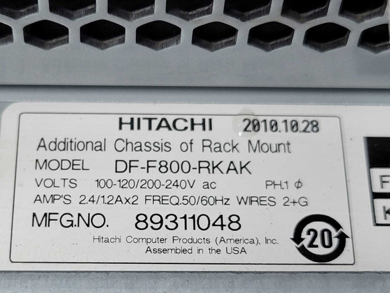 Hitachi DF-F800-RKAK 15 Bay SAS HDD 2X Controller Expansion Array, 2x PSU SEE _