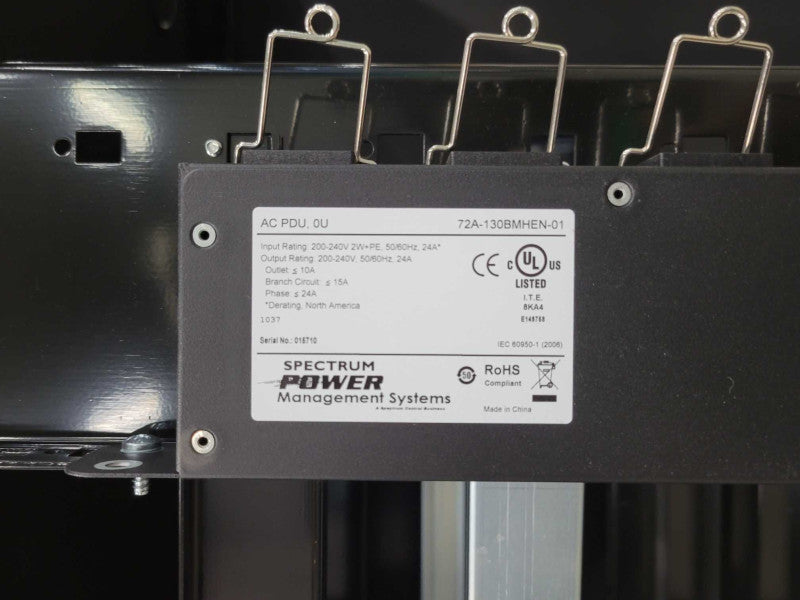 Hitachi 42U Rack with Side Covers, 4x Spectrum Power 72A-130BMHEN-01 PDUs SEE _