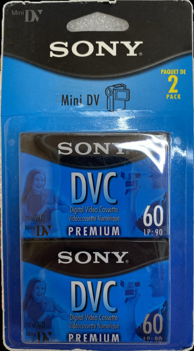 SONY Mini DV Digital Video Cassette Premium 60 Pack of 2 Brand New and Sealed Q