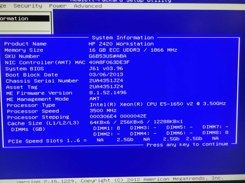 HP Z420 - Xeon E5-1650 v2 | 16GB RAM | 1TB HDD | QUADRO K4000 %