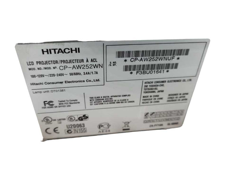 HITACHI CP-AW252WN ULTRA SHORT THROW HDMI USB PROJECTOR 2500 LUMENS-274 &
