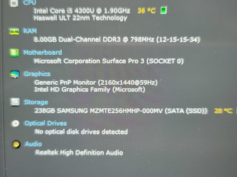 Microsoft Surface Pro 3 i5-4300U, 8GB DDR3, 256GB SSD