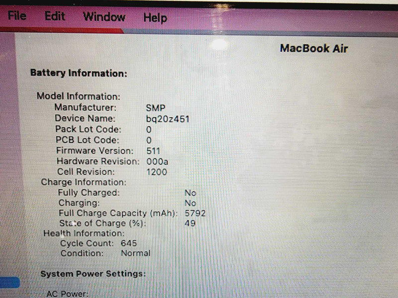 Apple Macbook Air 2017 13\\" Core i5-5350U @ 1.8GHz 8GB DDR3 120GB SSD (