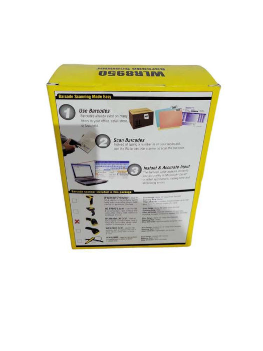 Wasp WLR8950 Wired USB POS 1D Barcode Scanner Q!