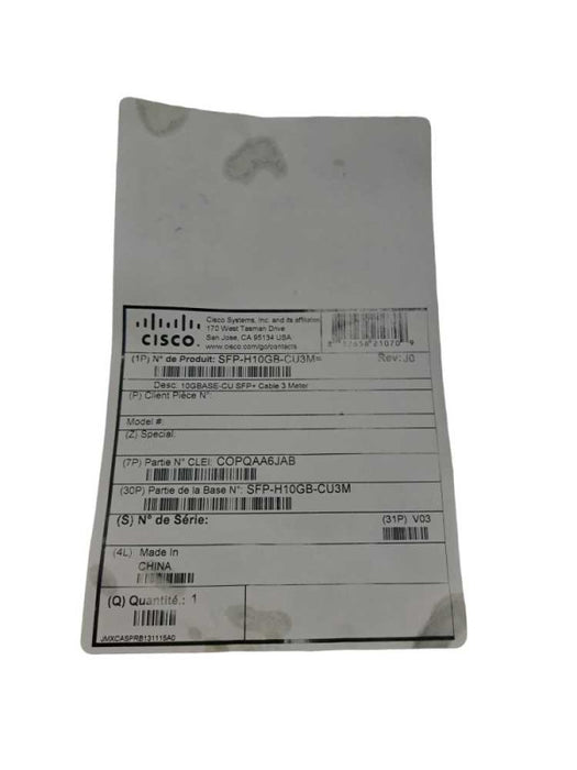 3m (10ft) Cisco SFP-H10GB-CU3M Compatible 10G SFP+ 37-0961-03 )