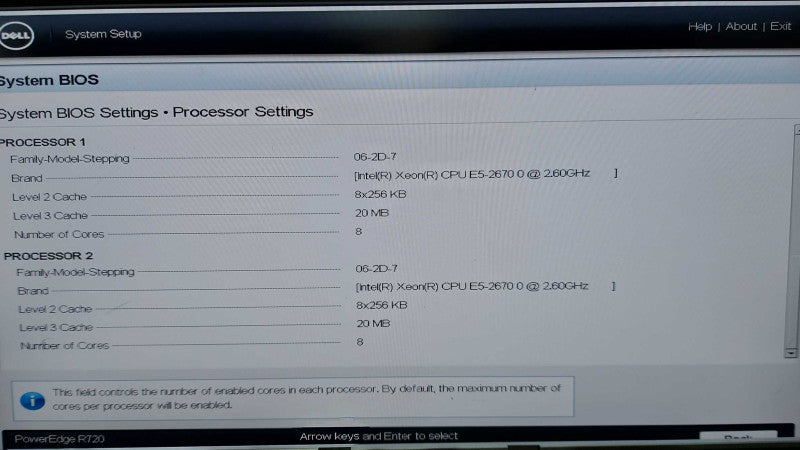 Dell Poweredge R720 2x Xeon E5-2670 @ 2.60ghz / 192gb ram / READ #