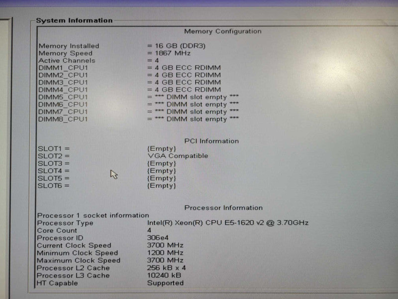 Dell T3610 Workstation XEON E5-1620 V2 @ 3.7 GHz 16GB RAM QUADRO K600 !