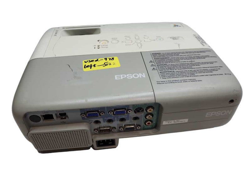 Epson PowerLite  2600 Lumens XGA 3LCD Room Projector 1555 Lamp Hours H353A &