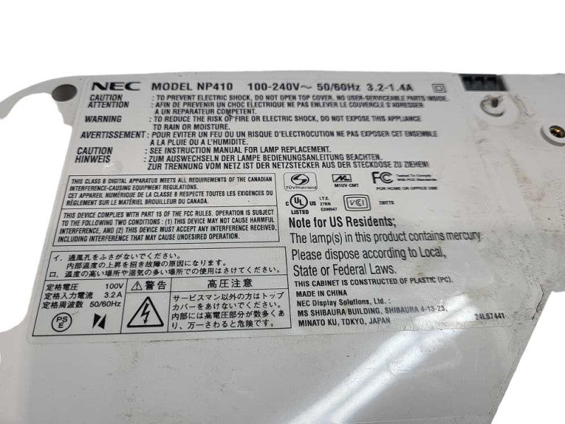 NEC NP410 3LCD XGA 1080i Full HD 1024x768 Projector  &