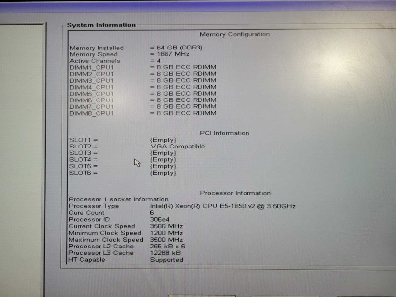 Dell Precision T3610 Xeon E5-1650 v2 @ 3.50GHz 64GB Ram QUADRO K4200 No HDD\\'s !