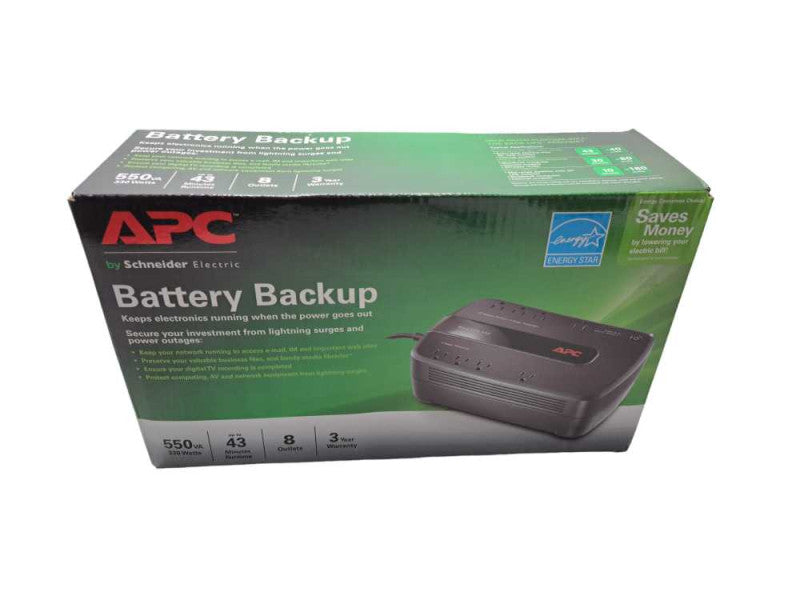 Brand New | APC Battery Backup | BACK-UPS ES 550 BE550G 8 Outlets 330W Q)