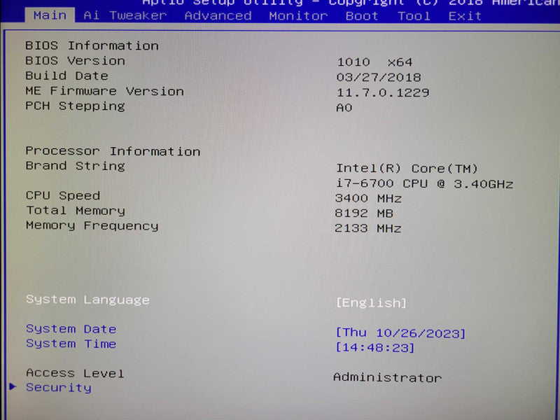 Intel Core i7-6700 | ASUS PRIME B250M-C | 8GB RAM %\t %