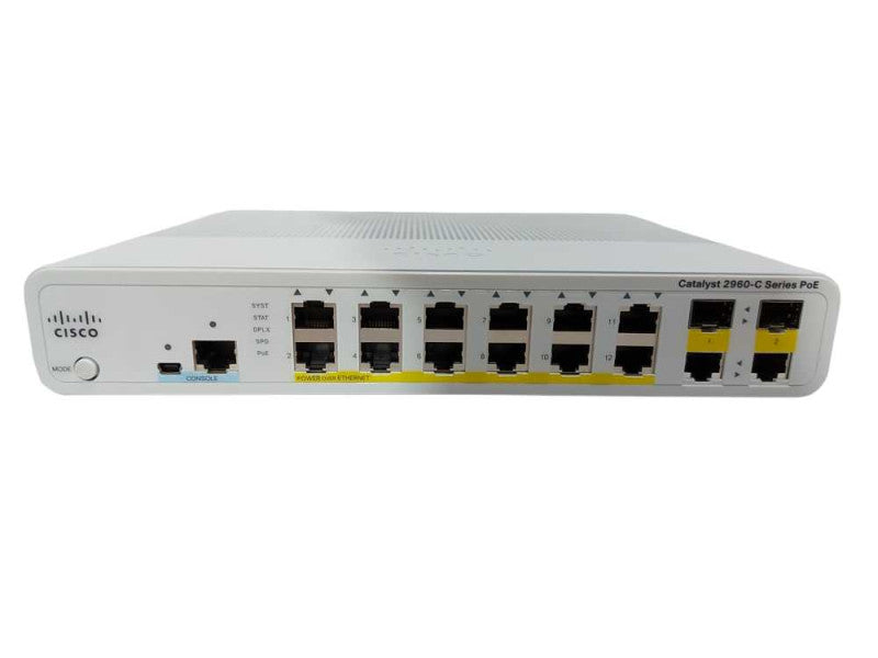 CISCO WS-C2960C-12PC-L 12 PORT CATALYST PoE SWITCH FACT RESET #