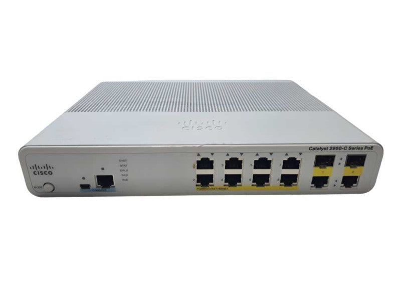 Cisco WS-C2960C-8PC-L | 8-Port 10/100 PoE Silent Switch | Factory Reset | )