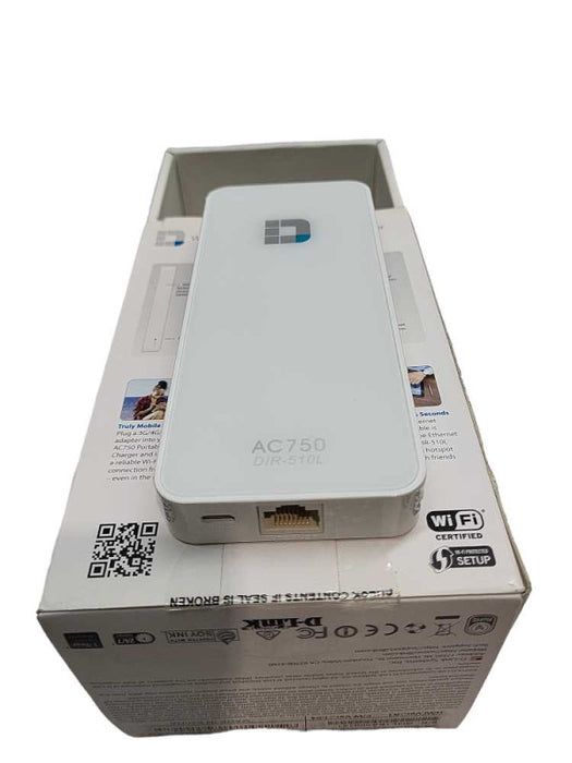 D-Link DIR-510L Wi Fi AC750 Portable Router and Charger &