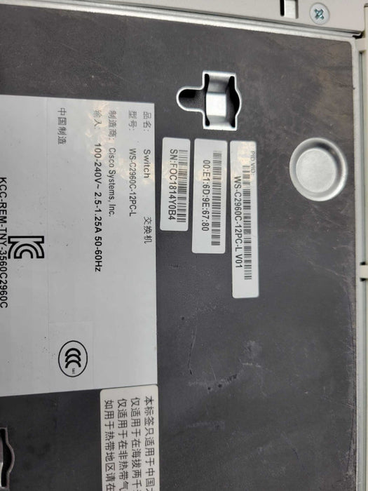 Cisco Catalyst 2960-C Series 8-Port PoE Ethernet Switch WS-C2960C-8PC-L _