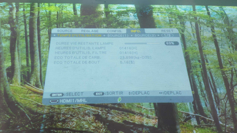 NEC NP-UM351W LCD Projector Ultra Short Throw 3500 ANSI HD 1080 HDMI 1416 Hrs #
