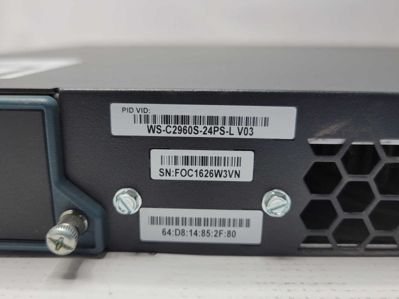 Cisco WS-C2960S-24PS-L 24 Port PoE+ Gigabit Switch _