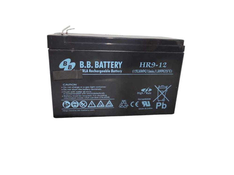 B.B. BATTERY HR9-12 VRLA RECHARGEABLE BATTERY !