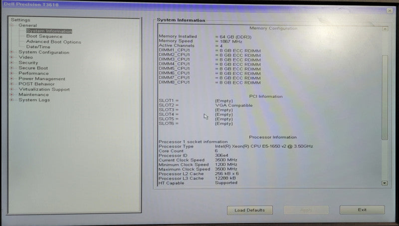 Dell Precision T3610 Xeon E5-1650 v2 @ 3.50GHz 64GB Ram QUADRO K4000 No HDD\\'s !