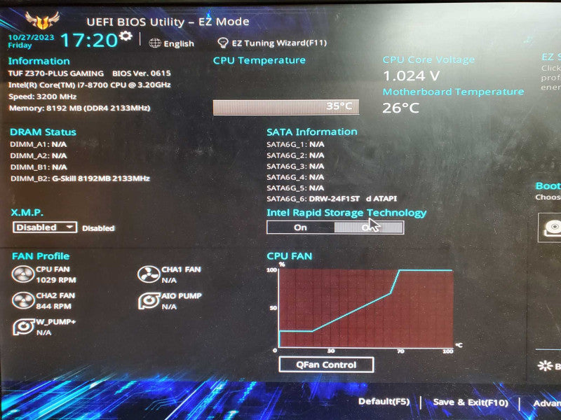 Custom PC i7-8700 8GB DDR4 TUF Z370-PLUS 700W PSU *READ @