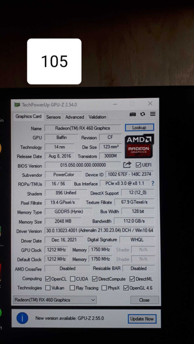 Power Color AMD Radeon RX 460 2GB GDDR5 Graphics Card  &