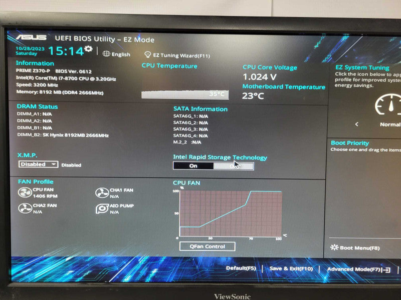 Custom/Asus Tower PC, Core I7-8700 3.2GHz, 8GB DDR4, PRIME Z370-P, 750W PSU _