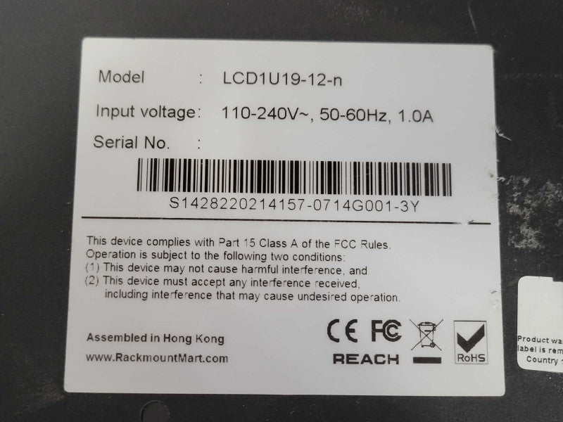 19\\" LCD KVM Console LCD1U19-12-n Monitor _