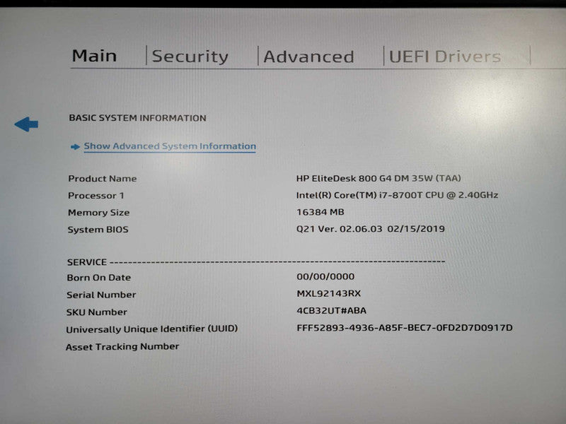 HP EliteDesk 800 G4 Core i7-8700T 2.4 GHz 16GB DDR4 256 GB SSD m.2 !