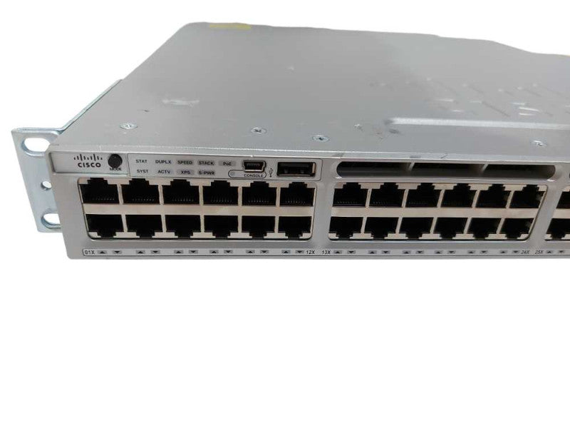 Cisco WS-C3850-48F-S V06 48x port gigabit PoE+ Switch - factory reset #