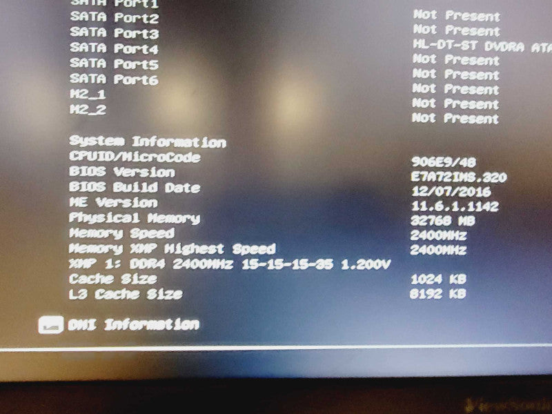 Custom PC MSI B250 PC Mate Core i7-7700 @ 3.6GHz 32GB DDR4 No HDD (