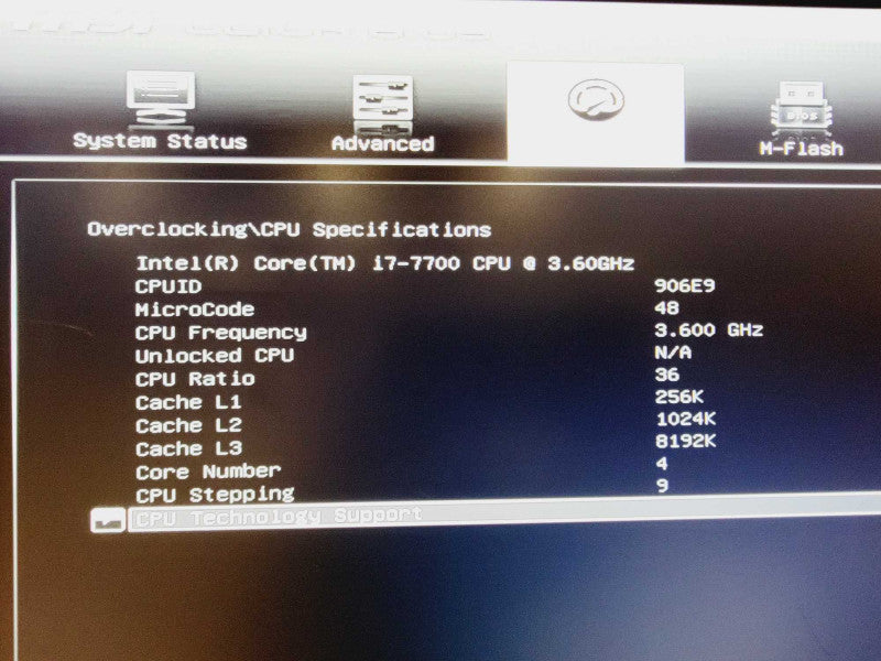 Custom PC MSI B250 PC Mate Core i7-7700 @ 3.6GHz 32GB DDR4 No HDD (