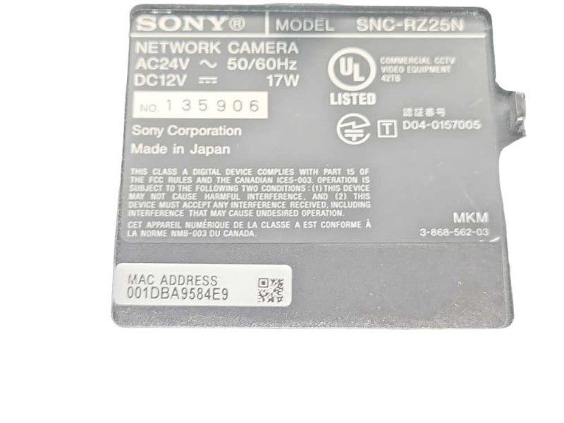 Sony SNC-RZ25N Network Surveillance camera, READ Q_