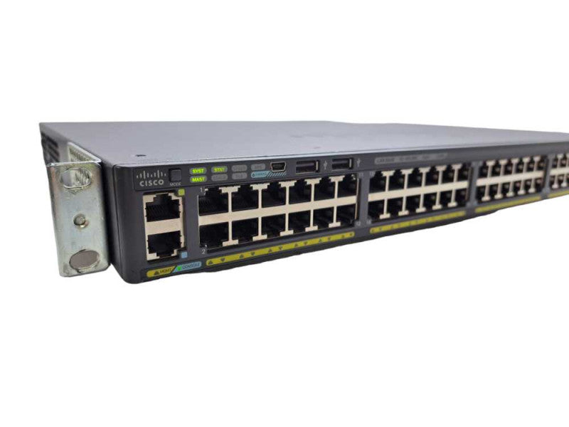 Cisco WS-C2960X-48LPS-L 48 Port GigE PoE+ Switch 370W 4x SFP w/ RackMount )